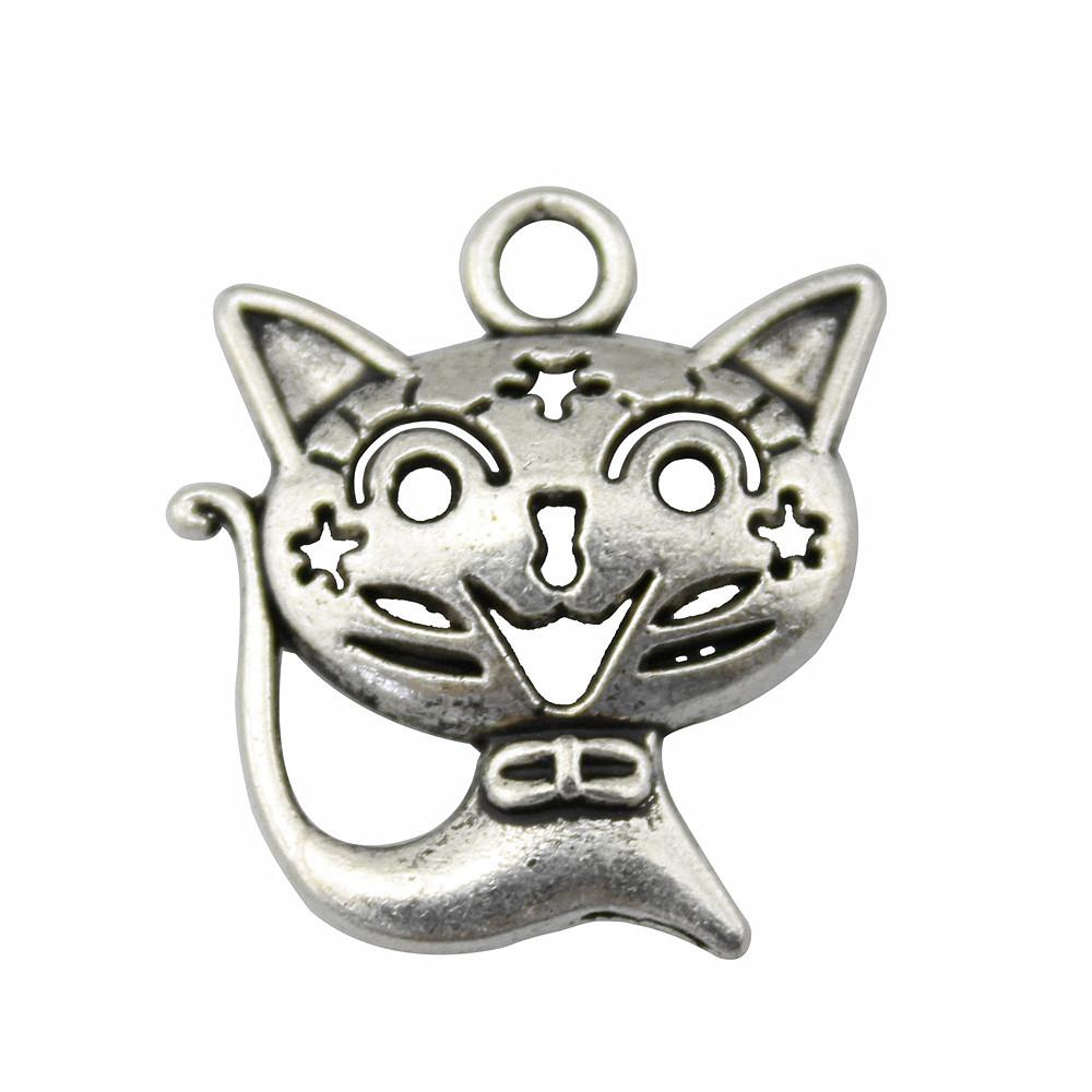 Charms Cat Pendants Heart Alloy Crafts For DIY Jewelry Making Accessories