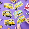 144 Pcs School Bus Bulletin Board Cutouts with 300 Adhesive Dots, Yellow Bus Party Bulletin Board Classroom Decoration for Teacher Student Back to