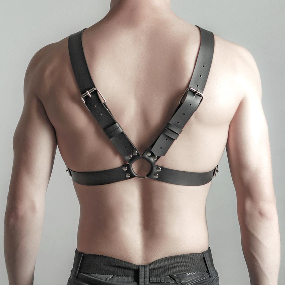 Harness for Men Strap Costume Sexy Shoulder Bondage Chest Lingerie Pu Leather Belt Erotic Hollow Gay Clothing for Adult Sex