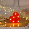 Romantic Night Light Ornament Red Pink Heart Marquee Table Lamp Love Heart LED Lamp  Anniversary
