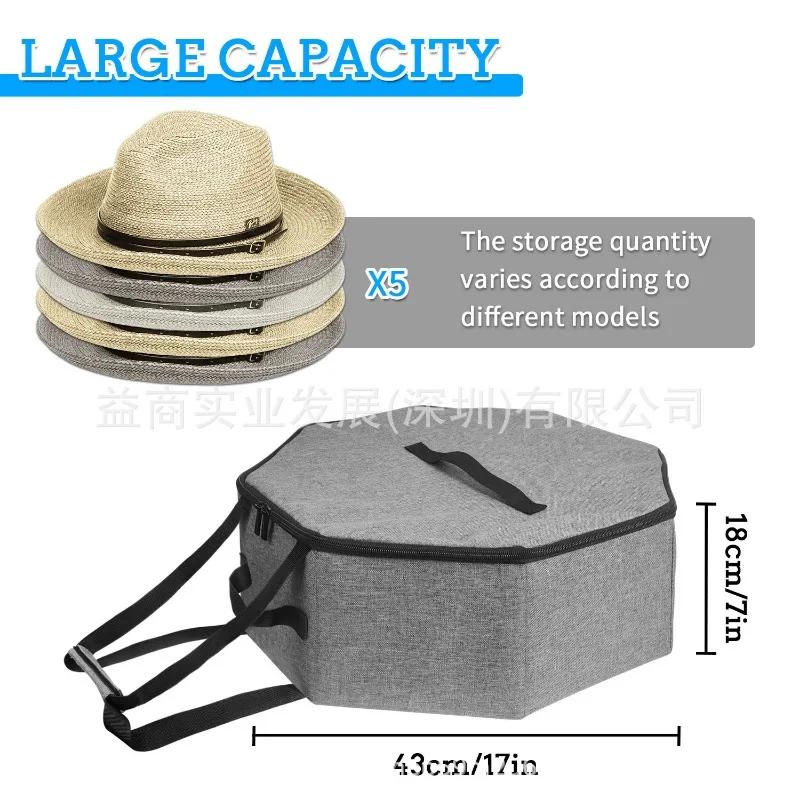 Traveling Cowboy Hat Storage Case Hat Box Collapsible Hats Box Holder Organizer Case with Zipper for Cowboy Hats Fisherman Hats