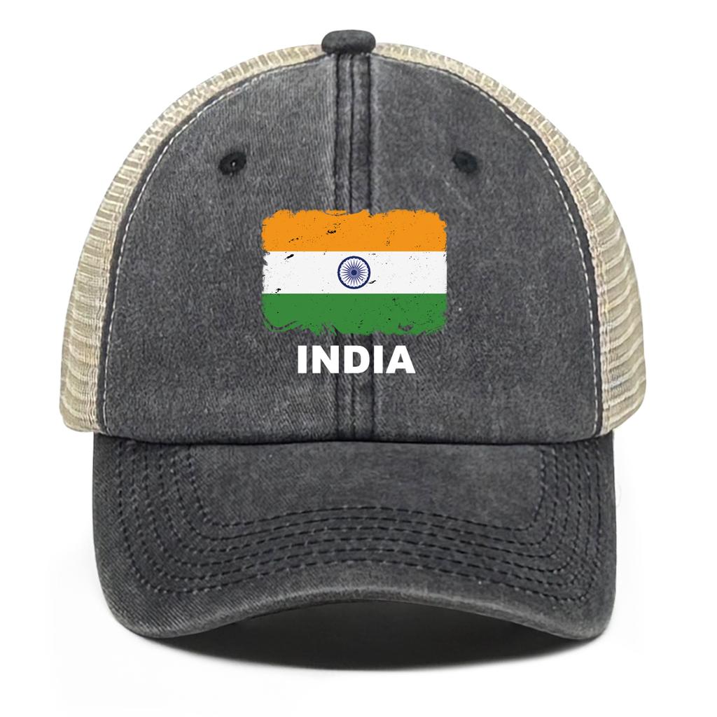 INDIA Flags Print Snapback Mesh Cap Snapback Cap Breathable Sporting Adjustable Baseball Hat Perfect For Urban Style