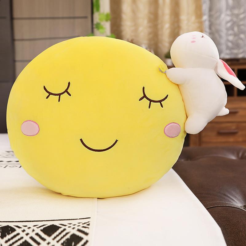 Creative Moon Star Pillow Plush Toy Bear Pig Rabbit Animal Doll Ragdoll Birthday Gift