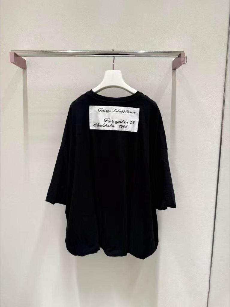 2026 Spring Double-Layer Embroidered Flower Bud Loose Unisex Short-Sleeve T-Shirt