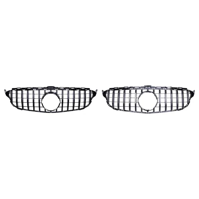 2015-2018 GT Grilles For Mercedez Bens C Class W205 Front Bumper Grille Sliver/Gloss Black Car Accessories
