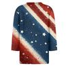 Women's Fashion Casual Seven-Sleeve Independence Day Print Round Neck Top