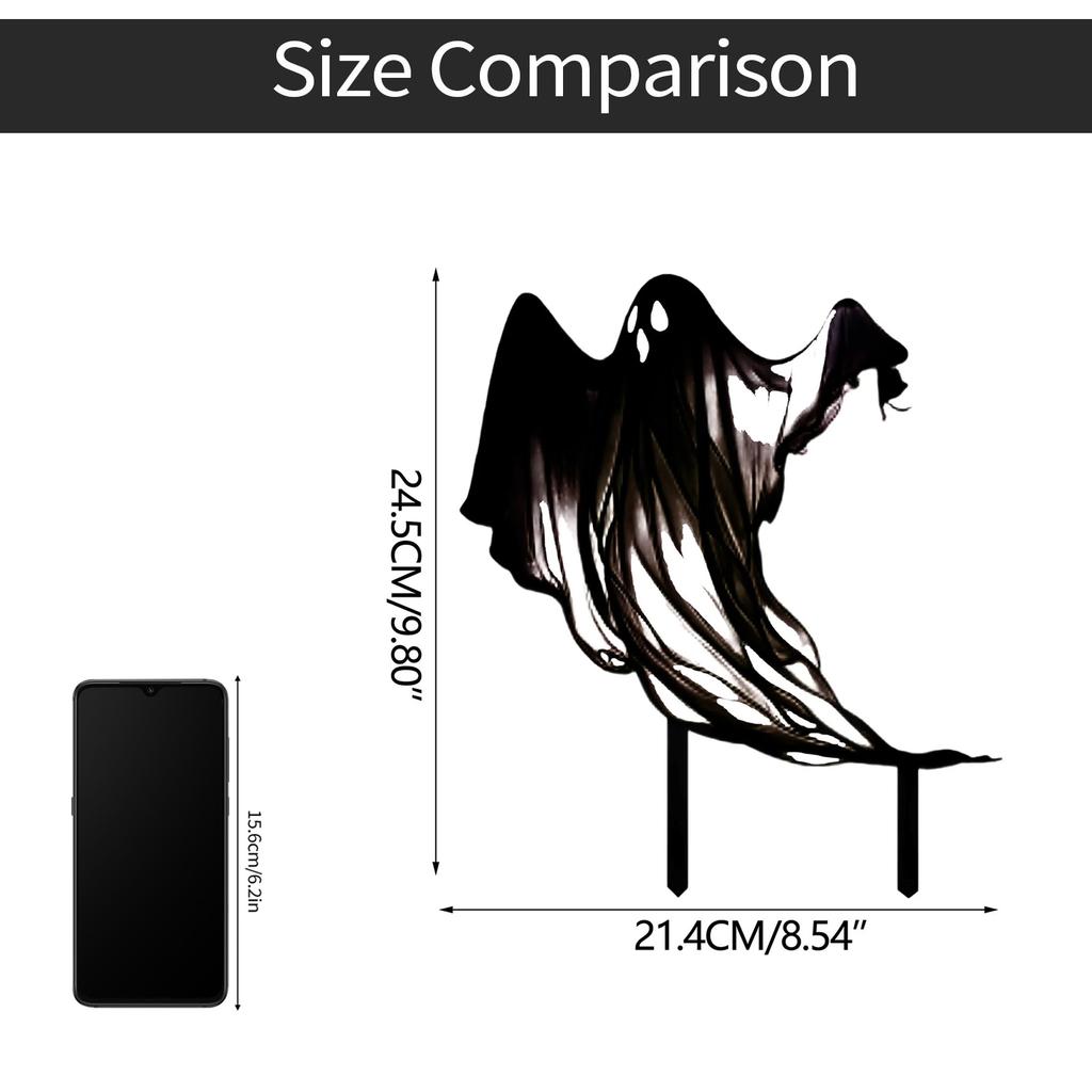 Halloween Plakette Gespenstischer Einsatz Gemusteter Metallstab Wasserdichtes Metall Feiertag Willkommen Garten Türdekoration