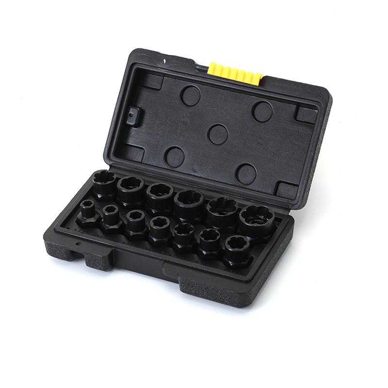 14-teiliges Schlagschrauben- und Mutternentferner-Set, Schraubenausdreher-Werkzeugset aus Cr-Mo-Stahl mit stabilem Aufbewahrungskoffer für den industriellen Dropshipping