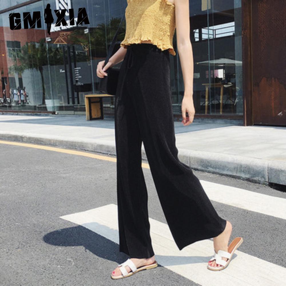 

GMXIA Женские модные повседневные брюки и капри с однотонным принтом one size чёрный