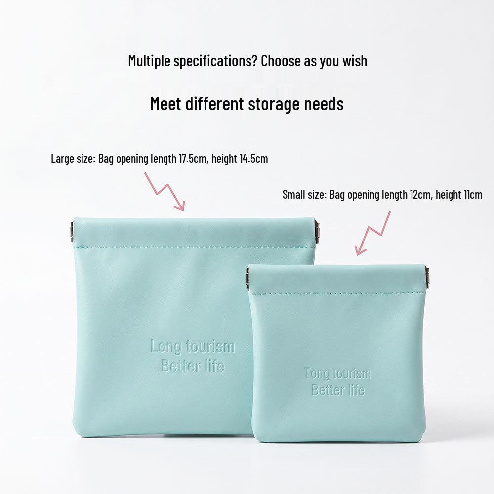 Compact PU Travel Organizer: Lipstick, Makeup & Menstrual Pad Storage Bag