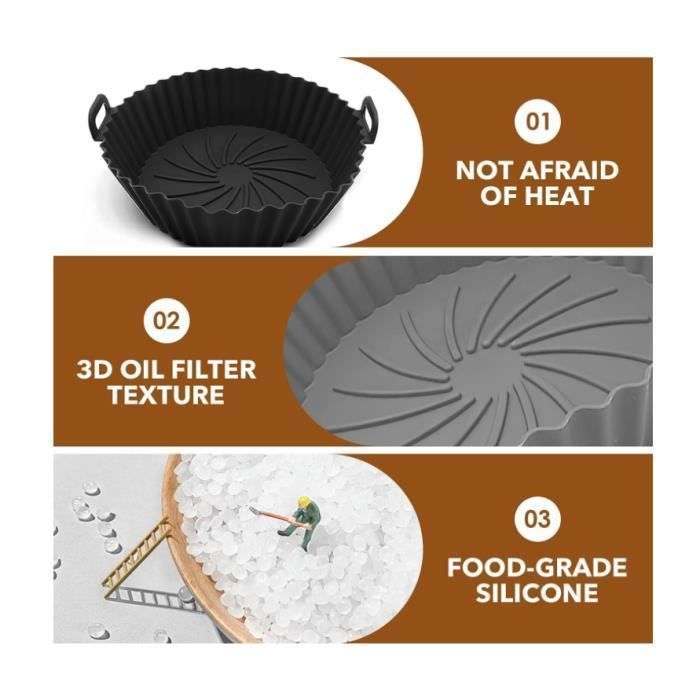 Silikonform - Tillbehör för Air Fryer - 3 Delar - Återanvändbar - Tål Diskmaskin - Röd