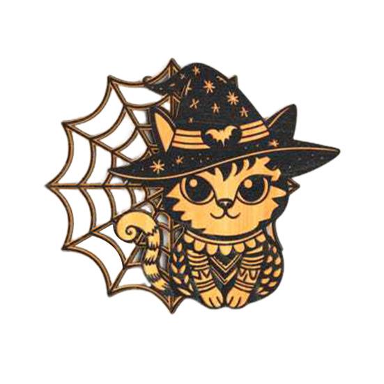Halloween Door Sign Skeleton Ghost Cat Pumpkin Wooden Welcome Sign