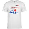 Napoleon Dynamite Air Services International T-Shirt Retro Helicopter Graphic Tee White Short Sleeve Top