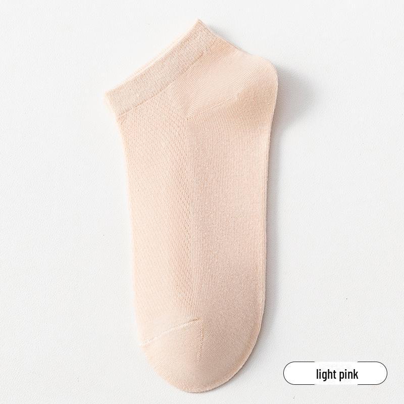 

Женские дышащие летние сетчатые носки - тонкие, антипиллинговые, впитывающие пот, однотонные носки-лодочки светло-розовый