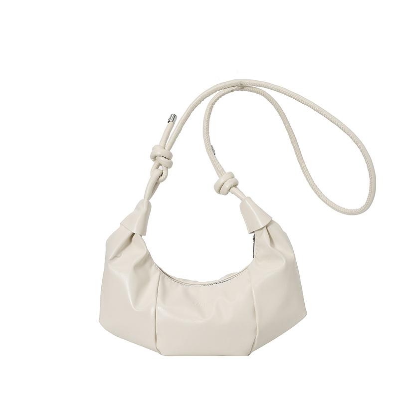Fashionable Dumpling Shape Shoulder Bag For Women Street Trend Pu Material Zipper Opening Crossbody Purse For Daily Use