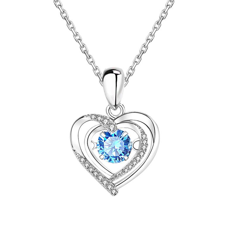 Love Heart-shaped Smart Necklace for Women, Beating Heart Pendant, Collarbone Chain, Neck Chain