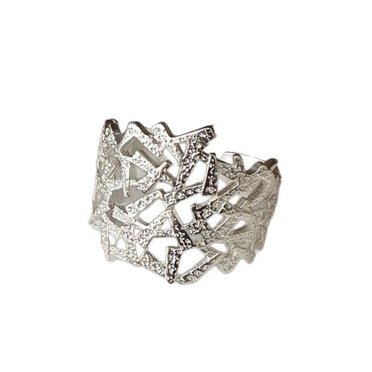 Customizable Geometric Open-Adjustable Hip Hop Ring for Women Open Adjustable