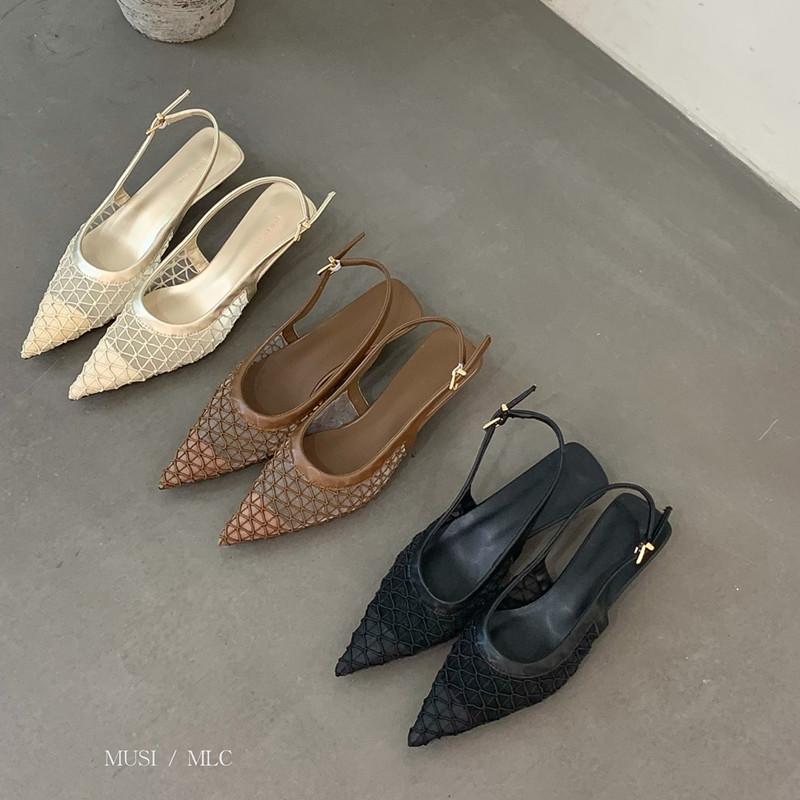Fashion Bailamos Brand New Women Sandals Fashion Pointed Toe Shallow Slip On Dress Mules Shoes Thin Low Heel Slingback Sandal