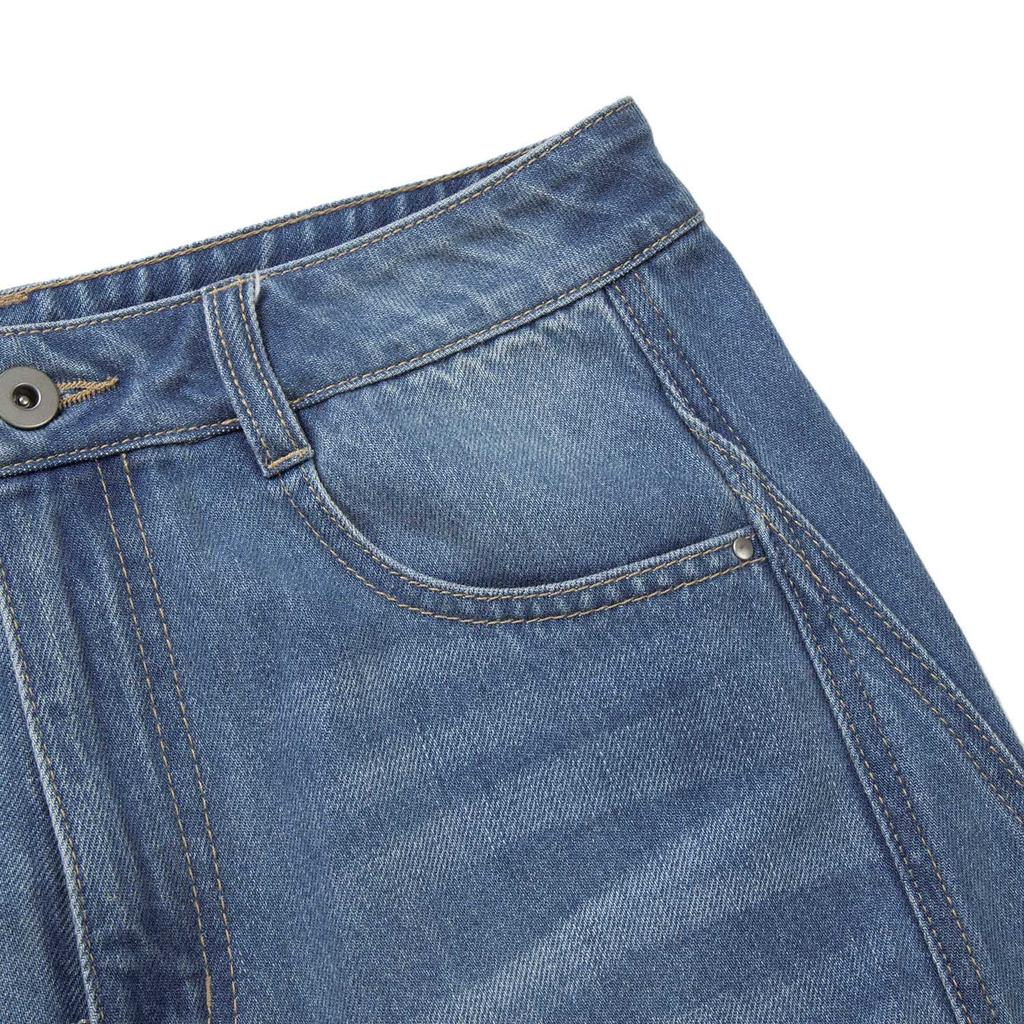 Li-Ning Embroidered Logo Letter Denim Pants Women bottoms AJQV024-3