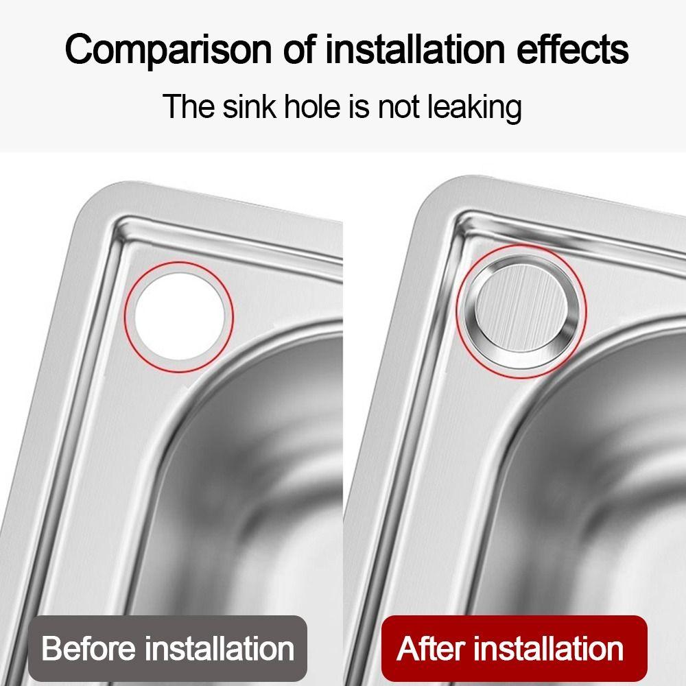 Silver Faucet Hole Cover Stainless Steel Faucet Decorative Covers Drainage Seal Plug  Bathroom