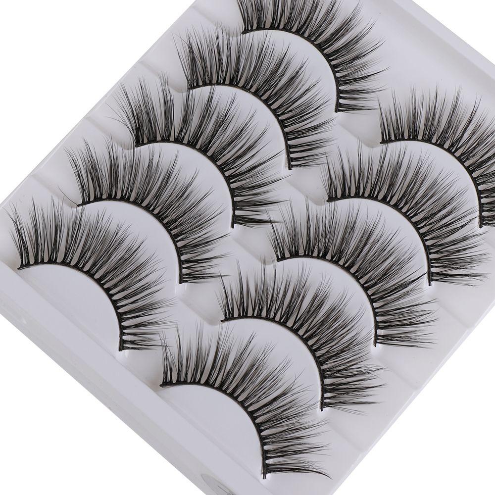 Cruelty-free  Wispy Thick Cross 3D Soft Mink Hair Eye Lash Extension Natural Long  False Eyelashes