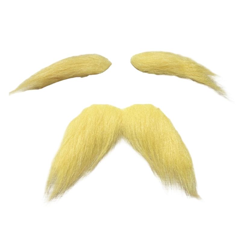 DIY Adhesive Fake Mustache Set Fake Beard Materials Novelty Mustaches for Halloween Festival Party Cosplay Costumes