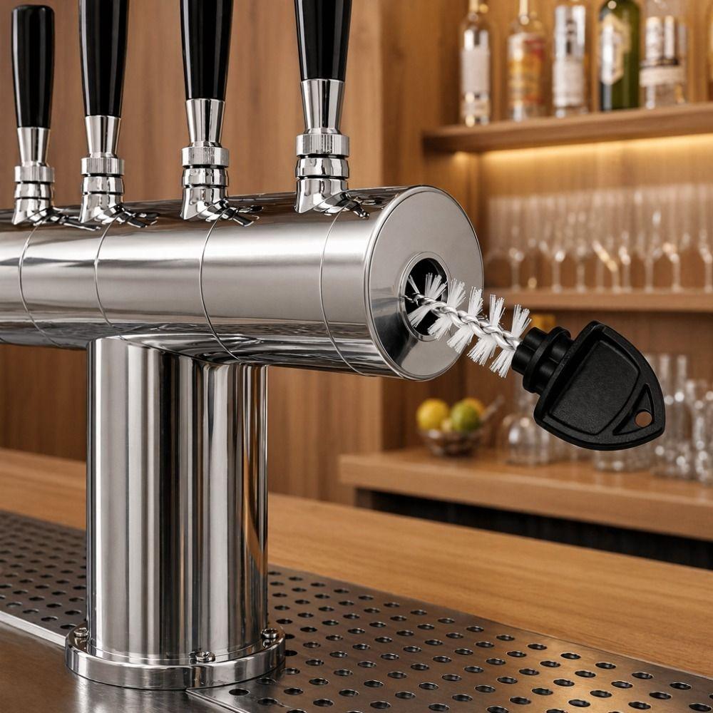 15pcs Nylon Beer Tap Plug Brush Black Cleaning Accessories Nylon Brush Draft Beer System