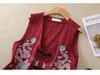 2026 Spring/Summer Retro Ethnic V-neck Embroidered Cotton Linen Sleeveless Vest for Women