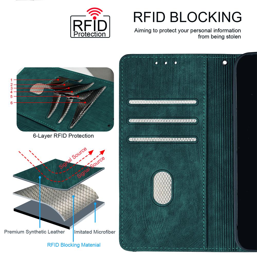 For Samsung Galaxy S25 Ultra Case RFID Blocking Color Splicing PU Leather Wallet Phone Cover