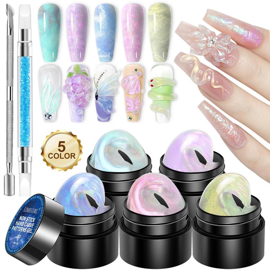 Solid Nail Gel Kit - Non Sticky Hard Gel Builder for Extensions