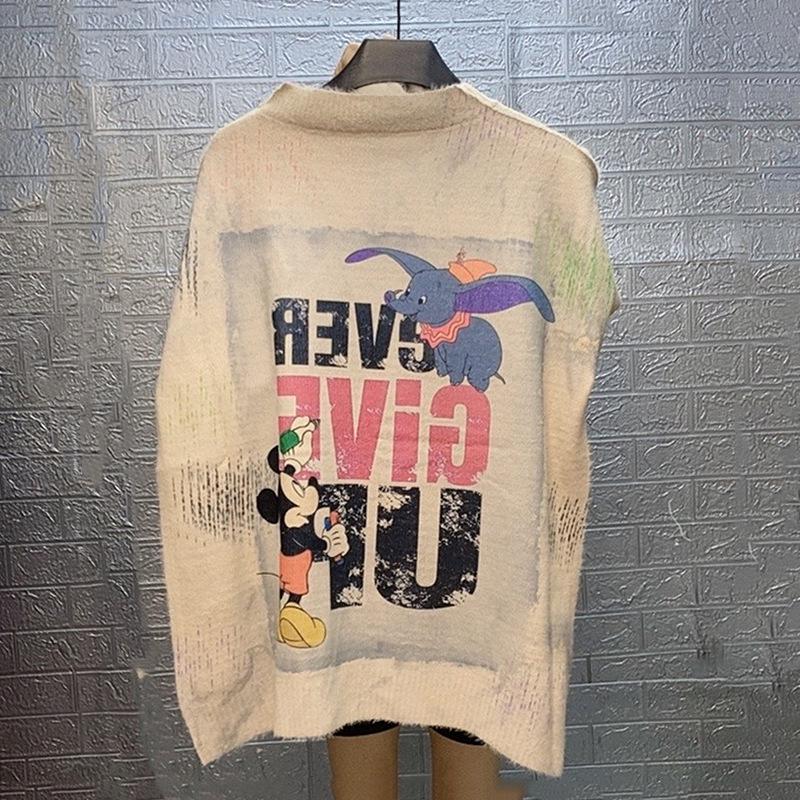 Trendy European & American Embroidered Long-Sleeve Sweater - Women's Spring/Autumn Fashion Knitwear