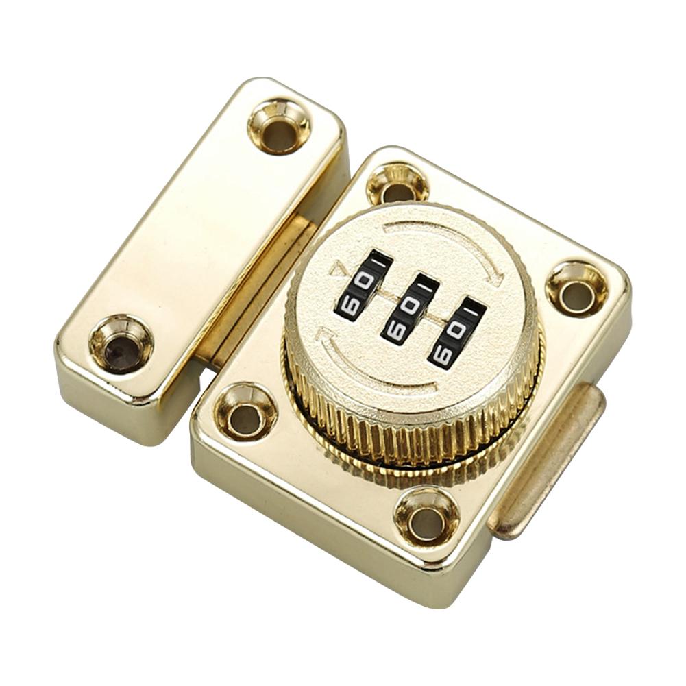 

Кодовый замок с паролем, не требующий пробивки, дверной замок с 3-значным кодом, защитная дверная пряжка, защита от кражи для шкафа, ящика гардероба золотой