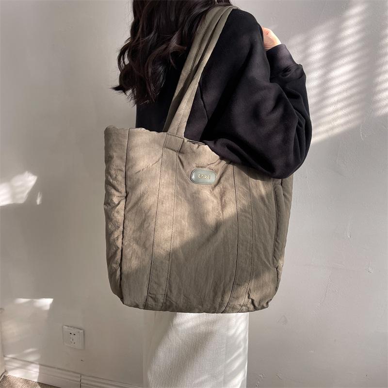 Casual Simple Handbag 2025 New Canvas Cotton Bag Female Commuter Student Class Shoulder Armpit Bag