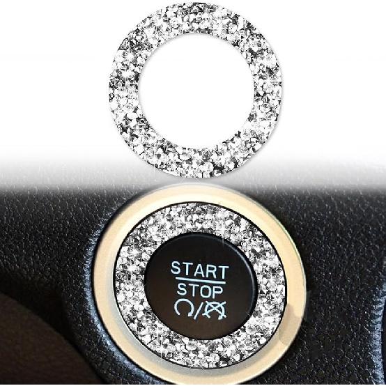 Toworldit Interior Accessories Bling Crystal Rhinestone Steering Wheel Dashboard Decoration Cover Trim Sticker Compatible with Dodge Challenger 2015-