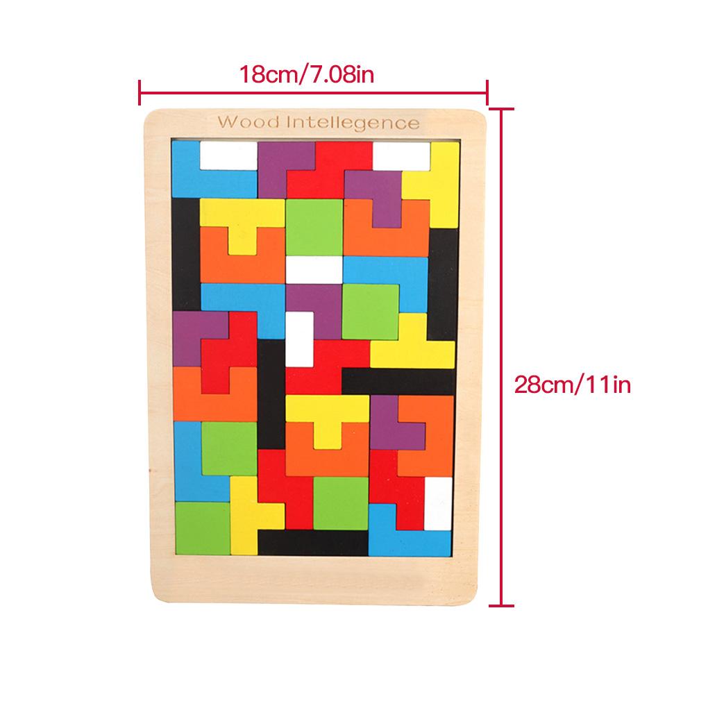 3D Wooden Block Toy Children Early Educational Sliding Block Board Game for 3-5-9 Years Old Kids