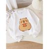 European sizes Kids' Crewneck Sweatshirt - Cute Bear Holding Warm Cup , Sportswear And Casual Wear, Soft And Comfortable, Clothing, Teenagers