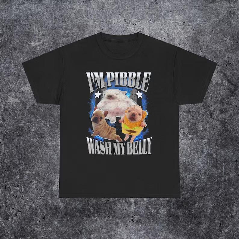 Funny Pibble T-Shirt, Dog Meme Tee Shirt S разноцветный
