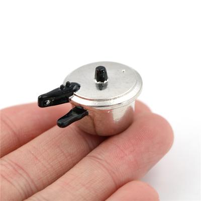 1pc Cooking Utensil Pressure Cooker Autoclave Toy Simulation Kitchen Tools 1:12 Scale Dollhouse Miniature Kitchen