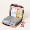 Women's RFID-Blocking Cowhide Card Holder with Zipper and Anti-Demagnetization for Credit Cards and Driver's License