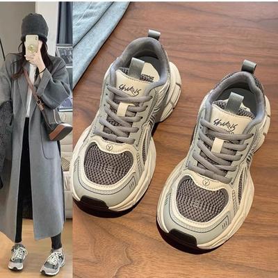 Scarpe da Ginnastica Chunky Casual da Donna con Plateau Comode Casual con Lacci Mesh Tennis Walking Traspiranti Moda Outdoor Scarpe da Corsa