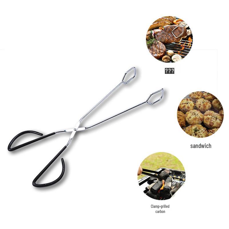 41CM Multi-Purpose Carbon Food Tongs – Bread, BBQ, and Barbecue Clips