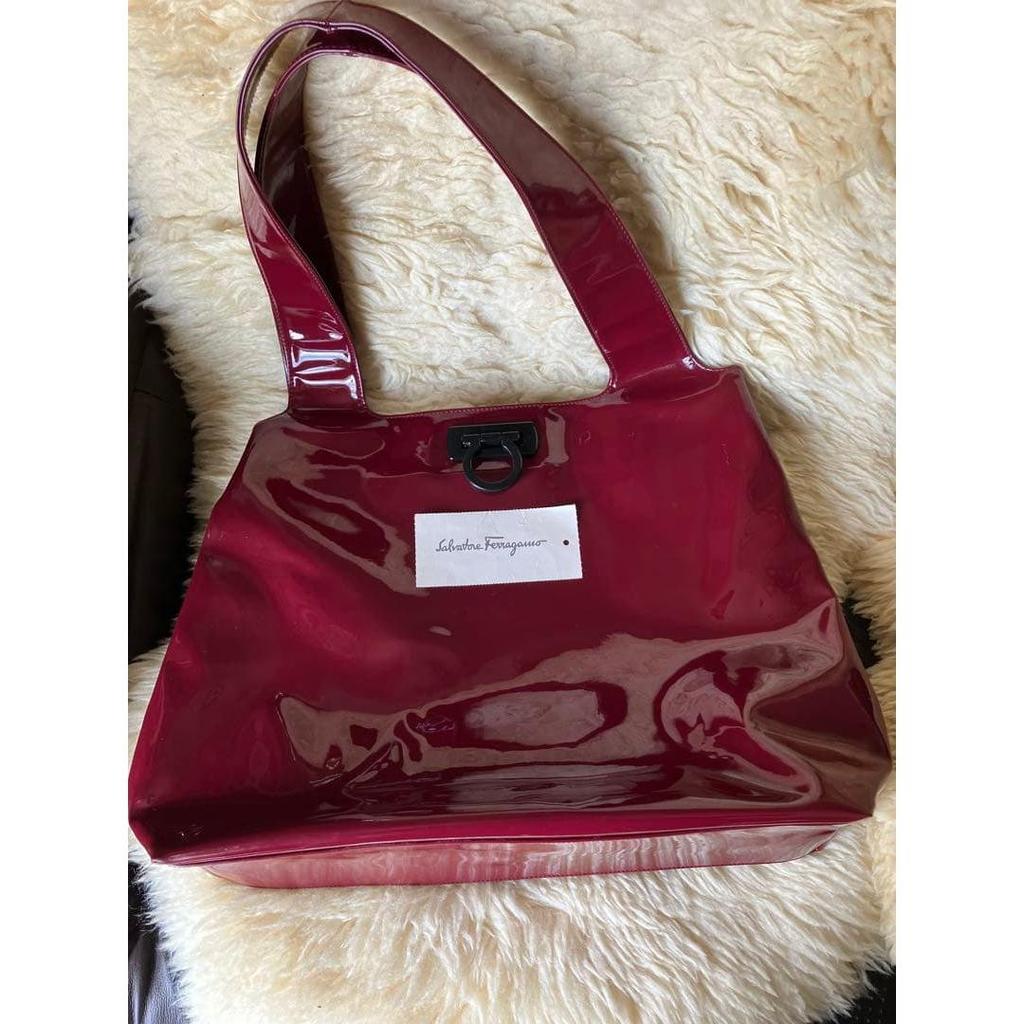 Used Salvatore Ferragamo Gancini Enamel Shoulder Bag