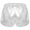 Meisjes Metallic Korte Broek Trekkoord Elastische Tailleband Glanzende Hotpants Dans Bodems Zakken Sportkorte Broek