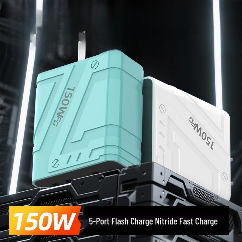 150W GaN Multi-Port USB Fast Charger, Compatible with Apple, Android, Huawei, Xiaomi