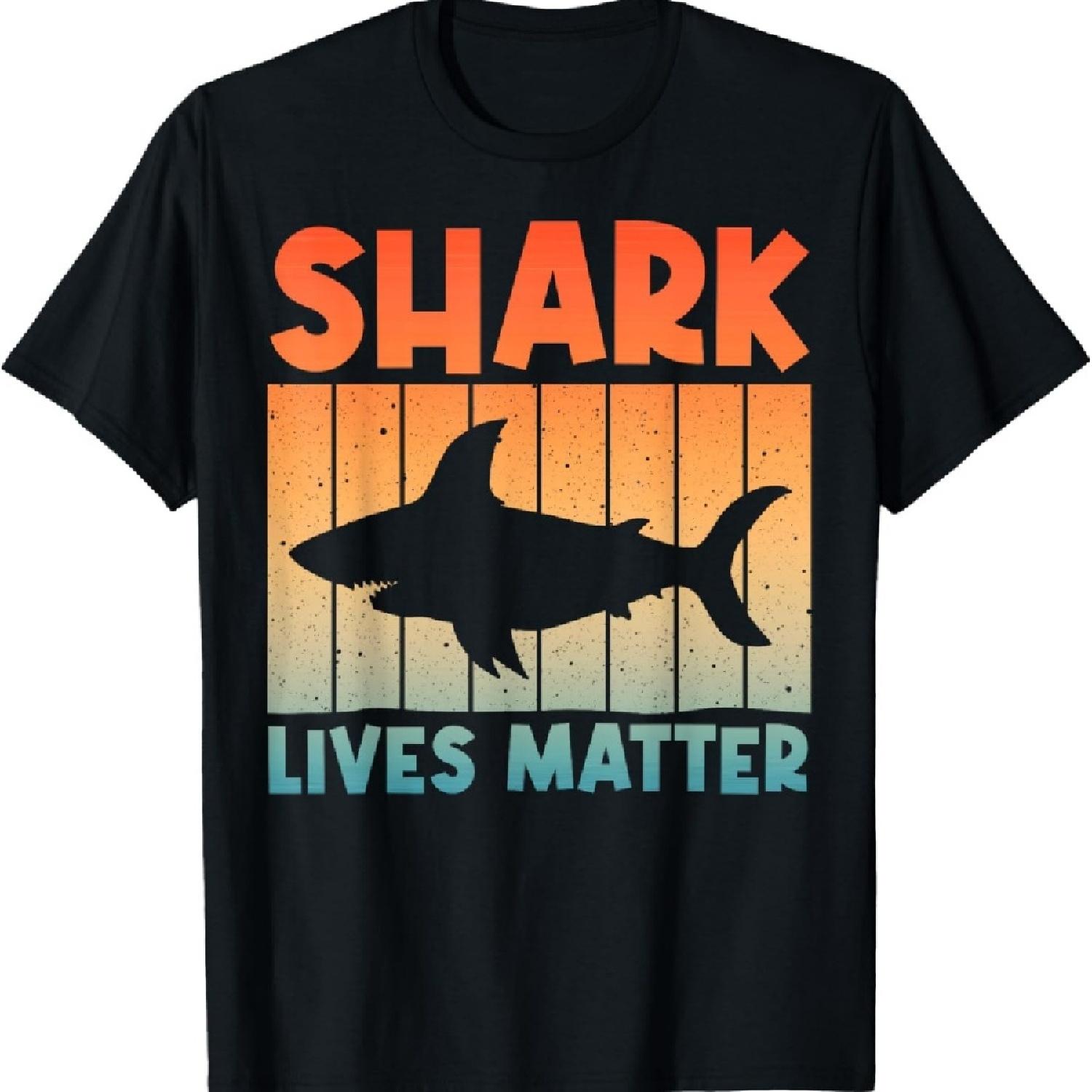 

Funny Shark Design For Men Women Ocean Creature Shark Lover T-Shirt XXXXXL чорний