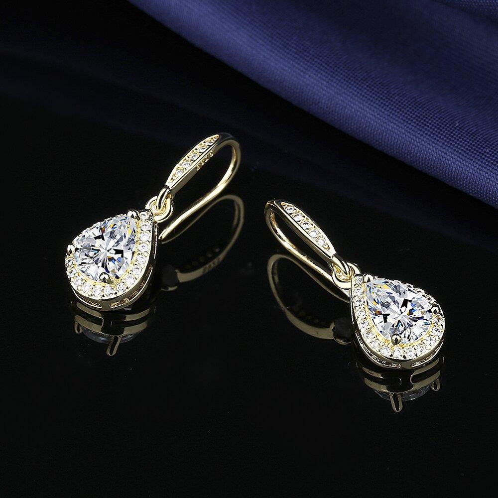 Feng Shui Drop Premium Earrings Women'S Zircon Earrings Light Luxury Tassel Dress With Pear-Shaped Ear Jewelry