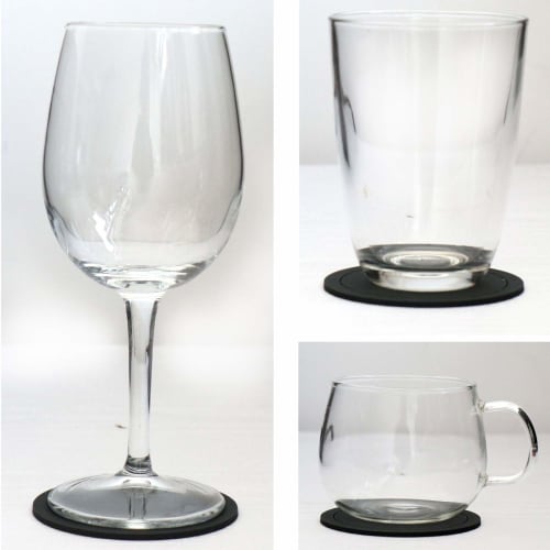 Tossow Silikonunderlegg, Varmebestandige, Sklisikre, for Te, Te og Teunderlag, Sett med 6 (Svart)