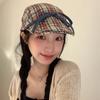 Artist Bowknot Plaid Hats Street Style Flat Visor Hat Casual Bow Newsboy Caps  Girls