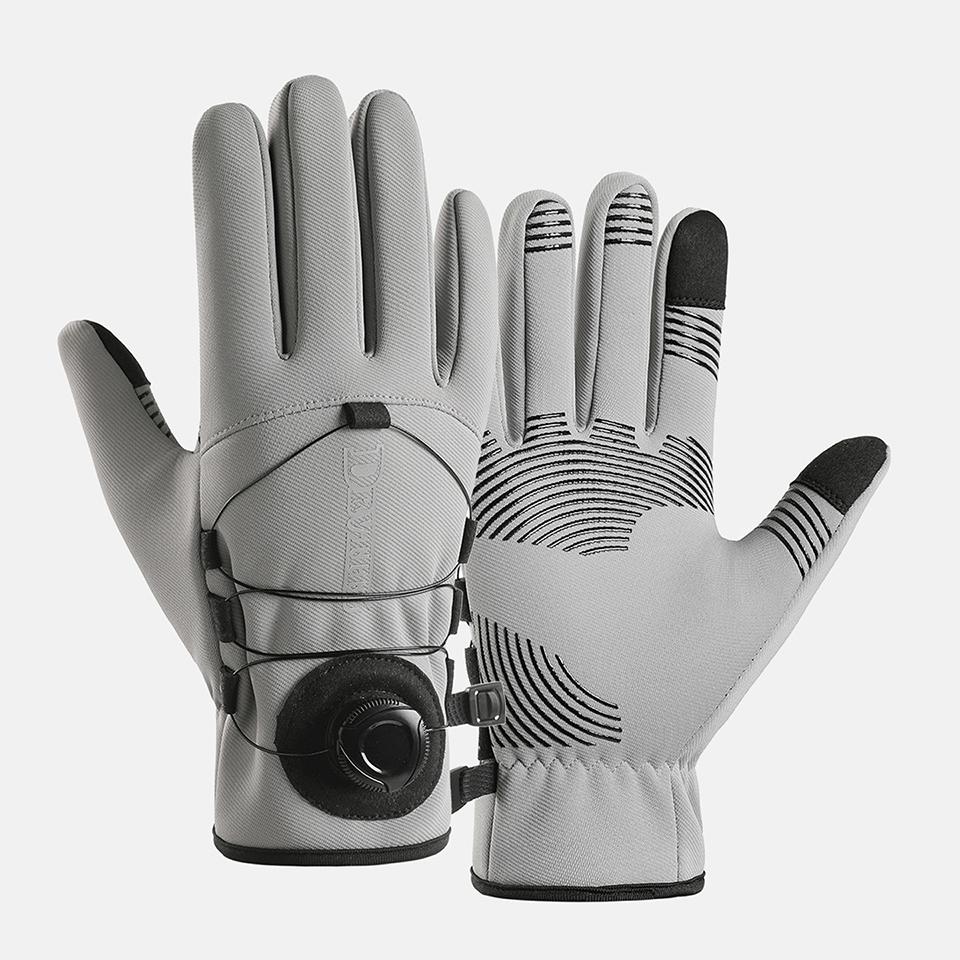 Loogdeel Windproof Touchscreen Gloves For Outdoor Sports Running Cycling Skiing Winter Warm Unisex светло-серый