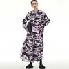 Xitao Dámské ležérní šaty s dlouhým rukávem a volným potiskem, patchworkovým stojáčkem, HQQ2080